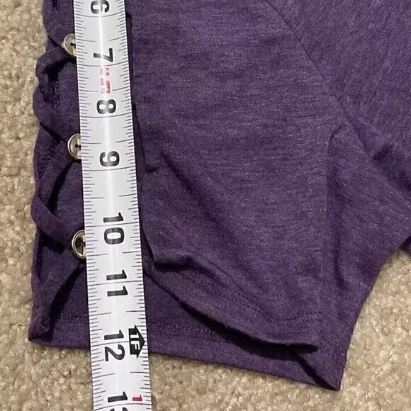 NAIF Women’s Sz XXL Purple Blouse Top Short Tie Sleeves Shirt Plus Size 2XL - Picture 10 of 13